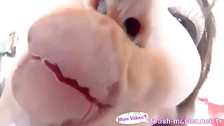 Japanese Asian Tongue Spit Face Nose Make mincemeat of Sucking Kissing Handjob Fetish - More at fetish-master.net